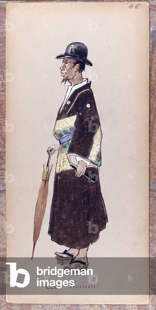 Costume for a character from the choir of the Opera “” Madame Butterfly”” by Giacomo Puccini in 1904.Collection of the Museo della Scala in Milan.