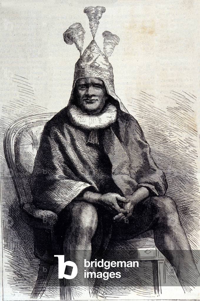 Portrait of the Zulu King Cetshwayo (or Cetawayo, Cetewayo, Cetywajo, Ketchwayo) (1826-1884) Engraving of the 19th century