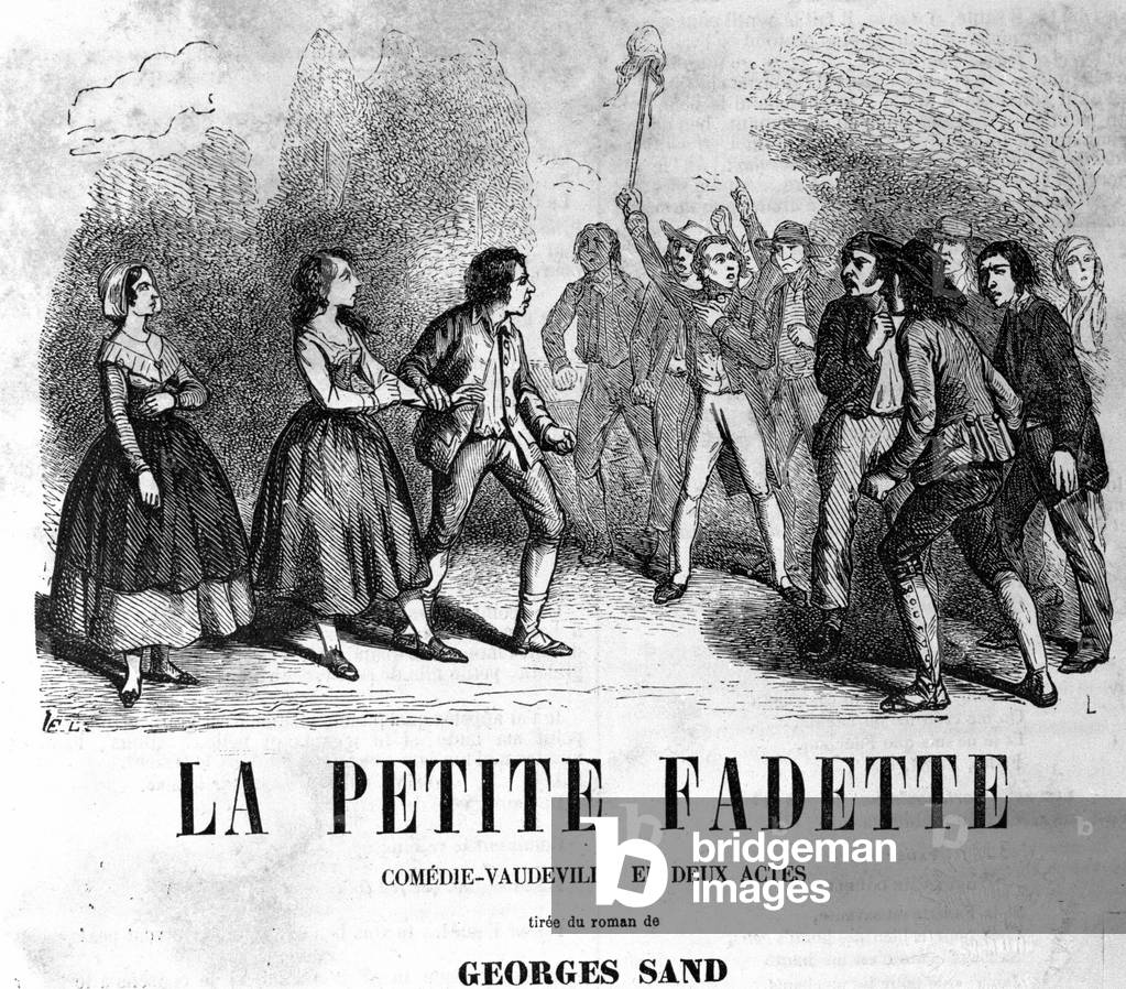 George Sand (Aurore Dupin, Baronne Dudevant) (1804-1876): “” La petite Fadette”” after the Illustrous Contemporary Theatre. Engraving.