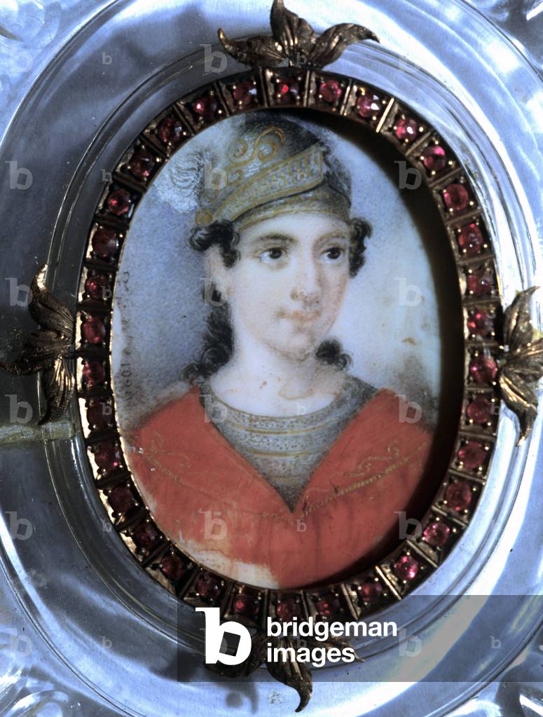 Portrait of Maria Garcia called the Malibran (1808-1836) singer. Anonymous 19th century miniature.