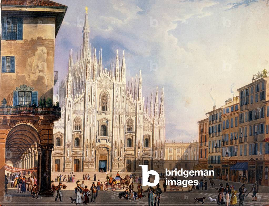 Milan, Duomo Square around 1825.