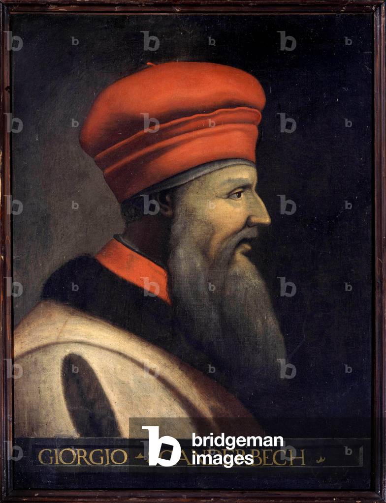 Portrait of Giorgio Skanderbeg (or George Scanderbeg) (1403 - 1468), Albanian warman. Uffizi Museum, Florence.