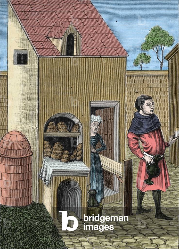 Representation of a baker in the 15th century.