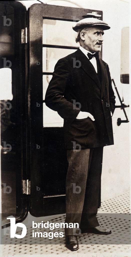 Portrait of the Italian conductor Arturo Toscanini (1867-1957) aboard a transatlantic heading to the United States. 1930s