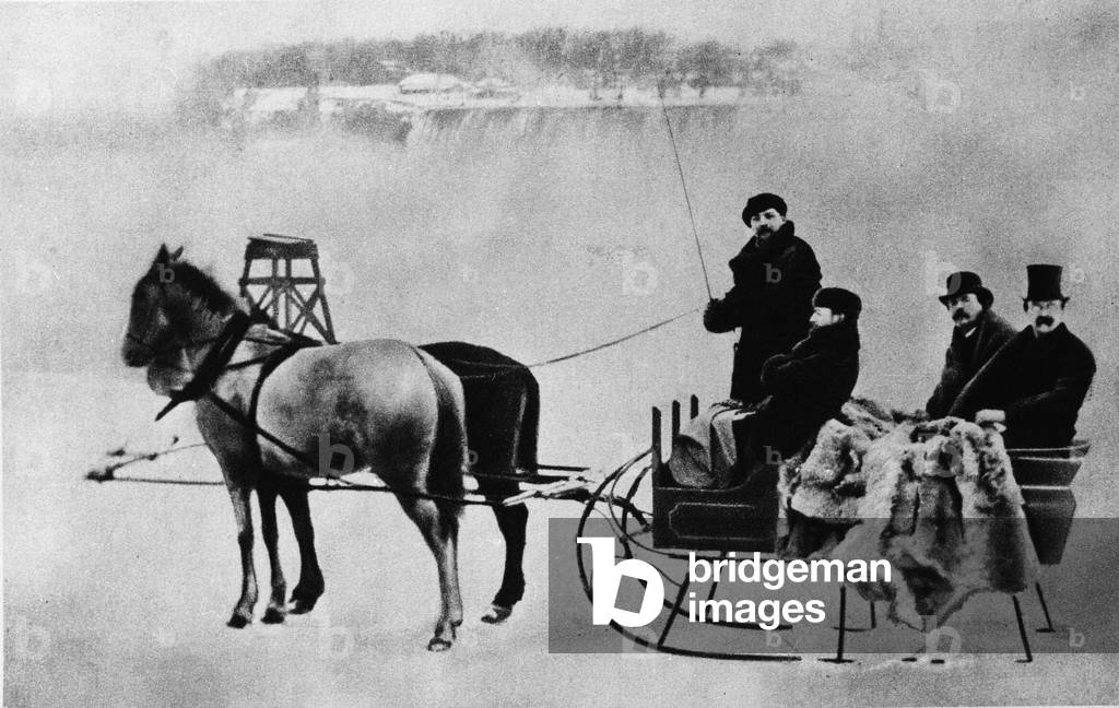 The Italian composer Giuseppe Verdi (1813-1901) in St. Petersburg, Russia (seated in front of left). 1862 approx.