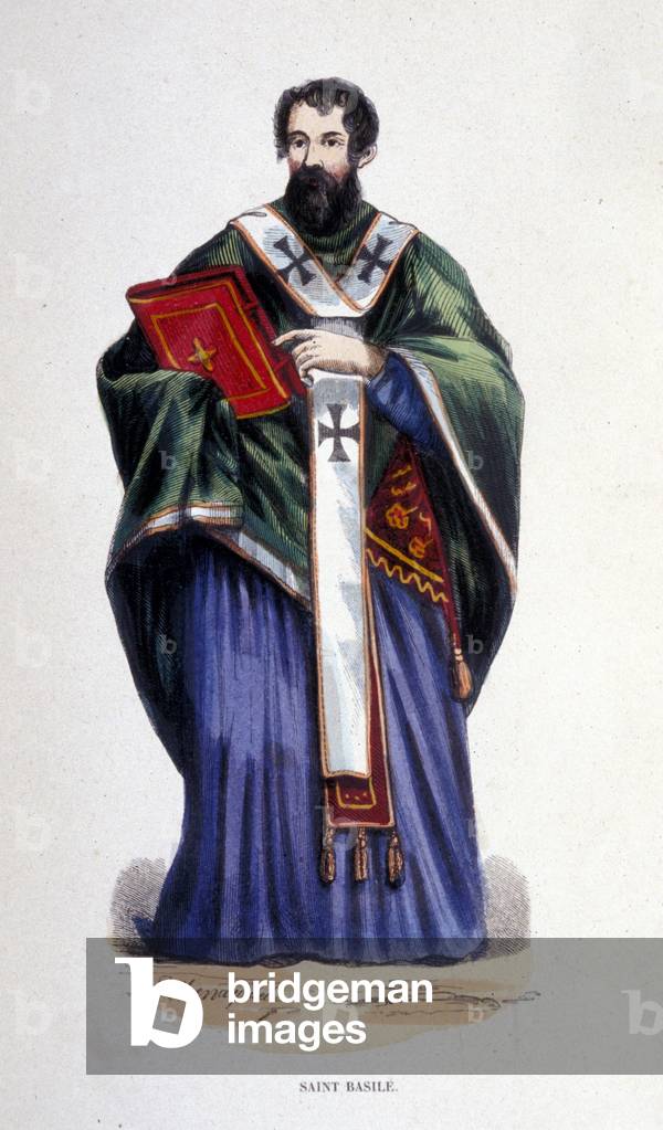 Saint Basil. Engraving around 1830.  Milan