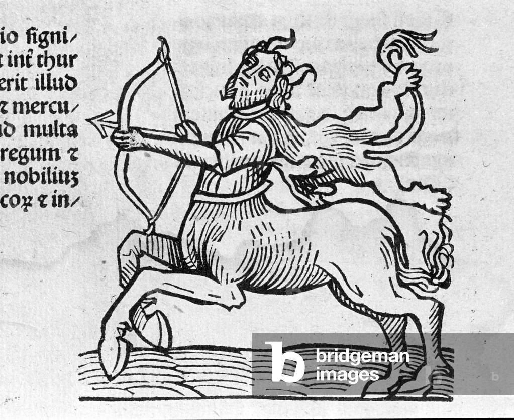 Le Sagittarius - in Treatise by Johannes Angeli De Magnisconnectionibue annorum revolutionibus ac eorum pefectionibus. Augsburg, Erhard Ratdolt, 1489