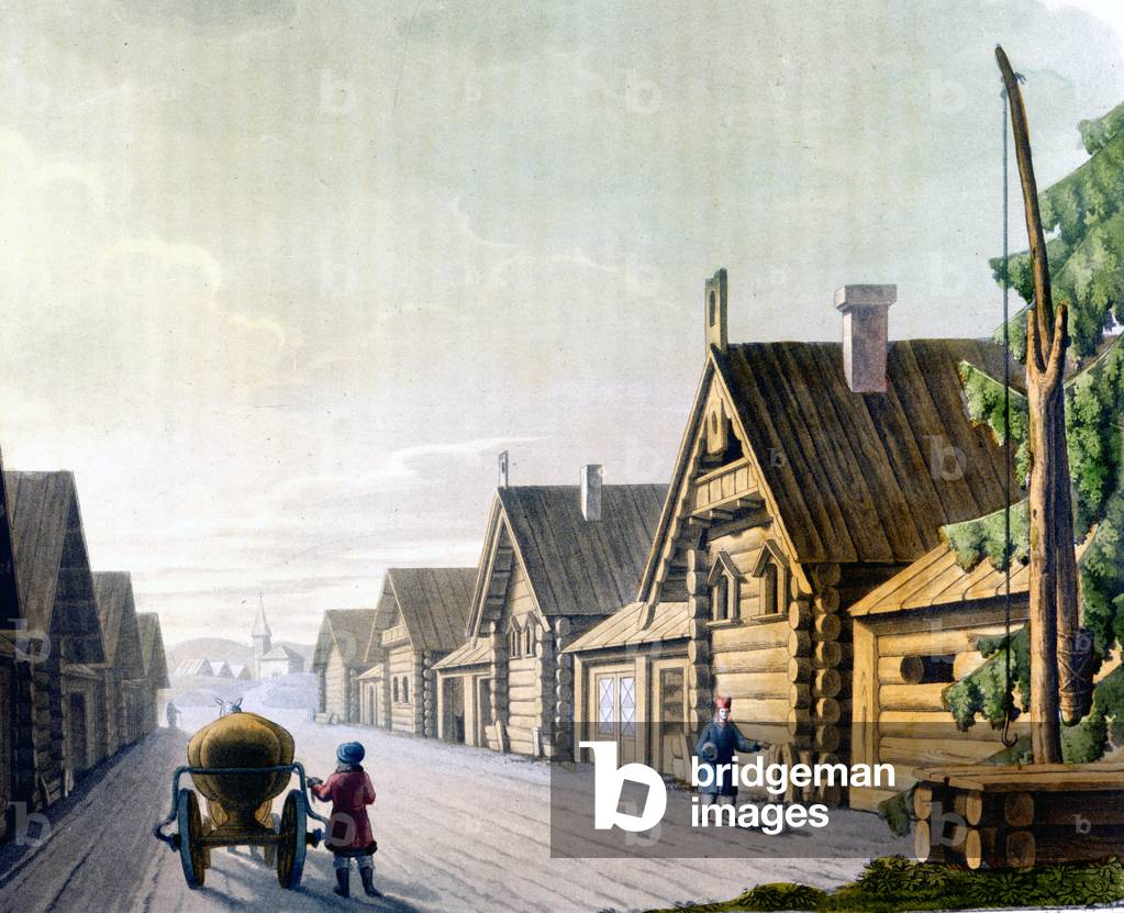 Russian village in the 18th century.