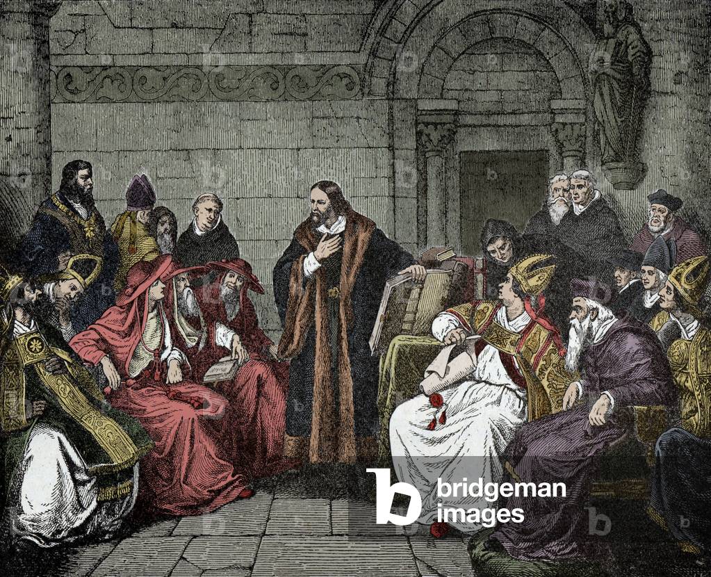 Jan Hus (or Jean Huss, 1371 - 1415), Czech religious reformer and writer during the Council of Constance (1414-1418) Jan Hus (Council of Constance)