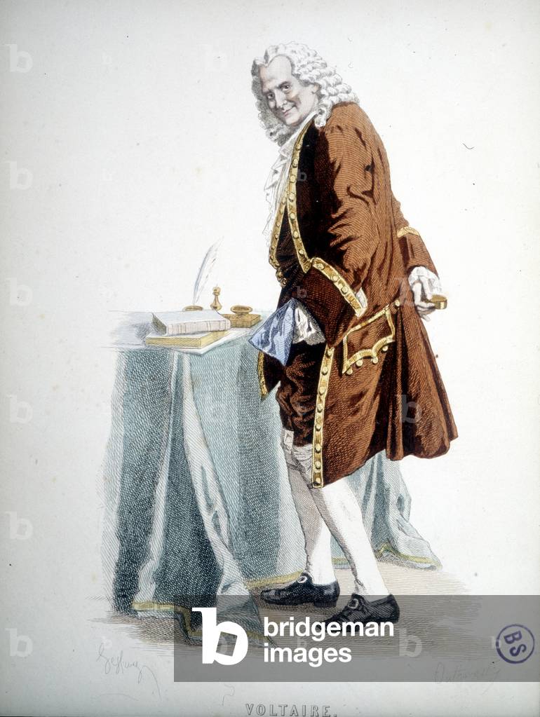 Portrait of Voltaire - engraving, 19th century