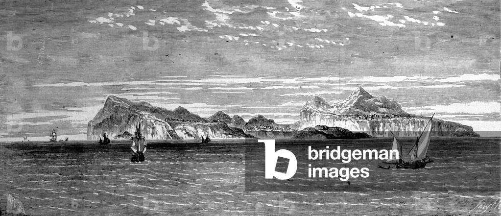 View of Procida Island off Naples. 19th century engraving.