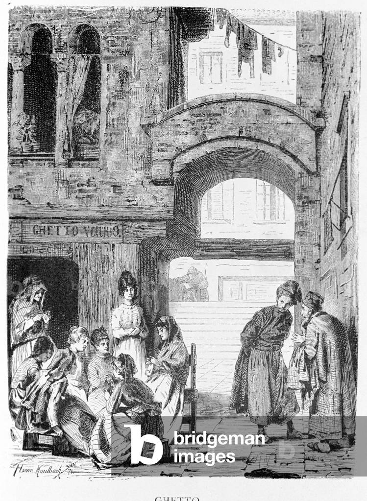 The Jewish ghetto of Venice in the 19th century.