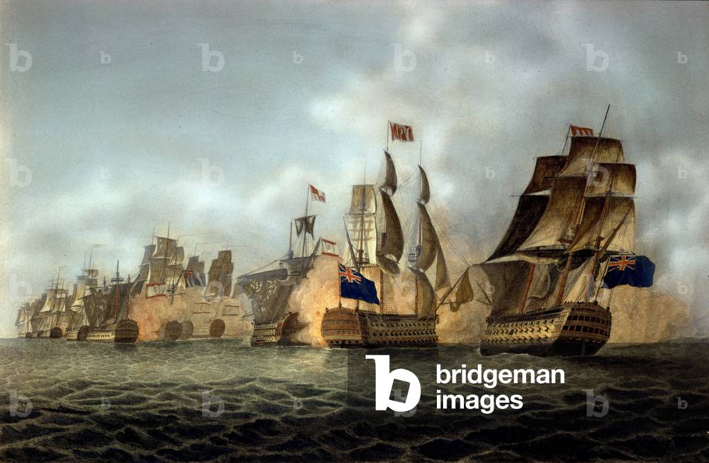 View of the Battle of Cape Saint-Vincent on 14/02/1797 Engraving of 1798