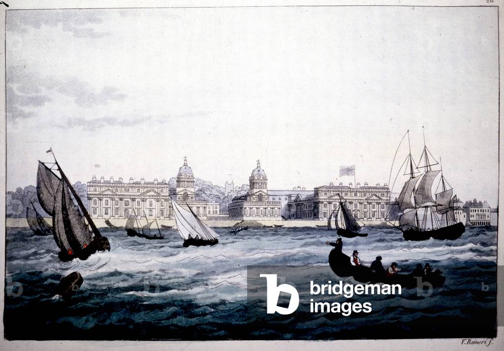 Royal Hospital in Greenwich on the Thames, England.