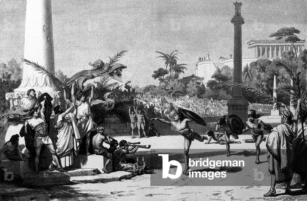 Olympic Games: reconstitution of the Olympic race by H. Kaeseberg, 1894.