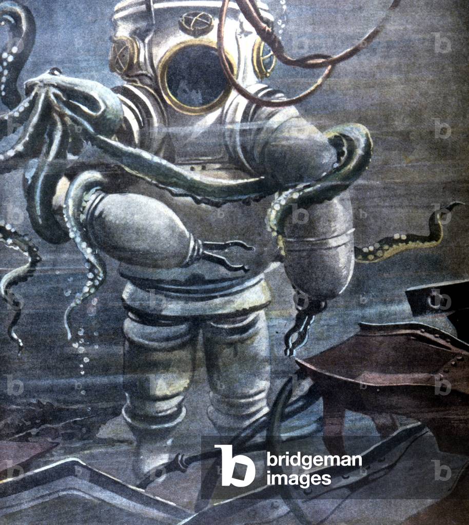Diver of the Artiglio dressed as a rigid diving suit articulated on