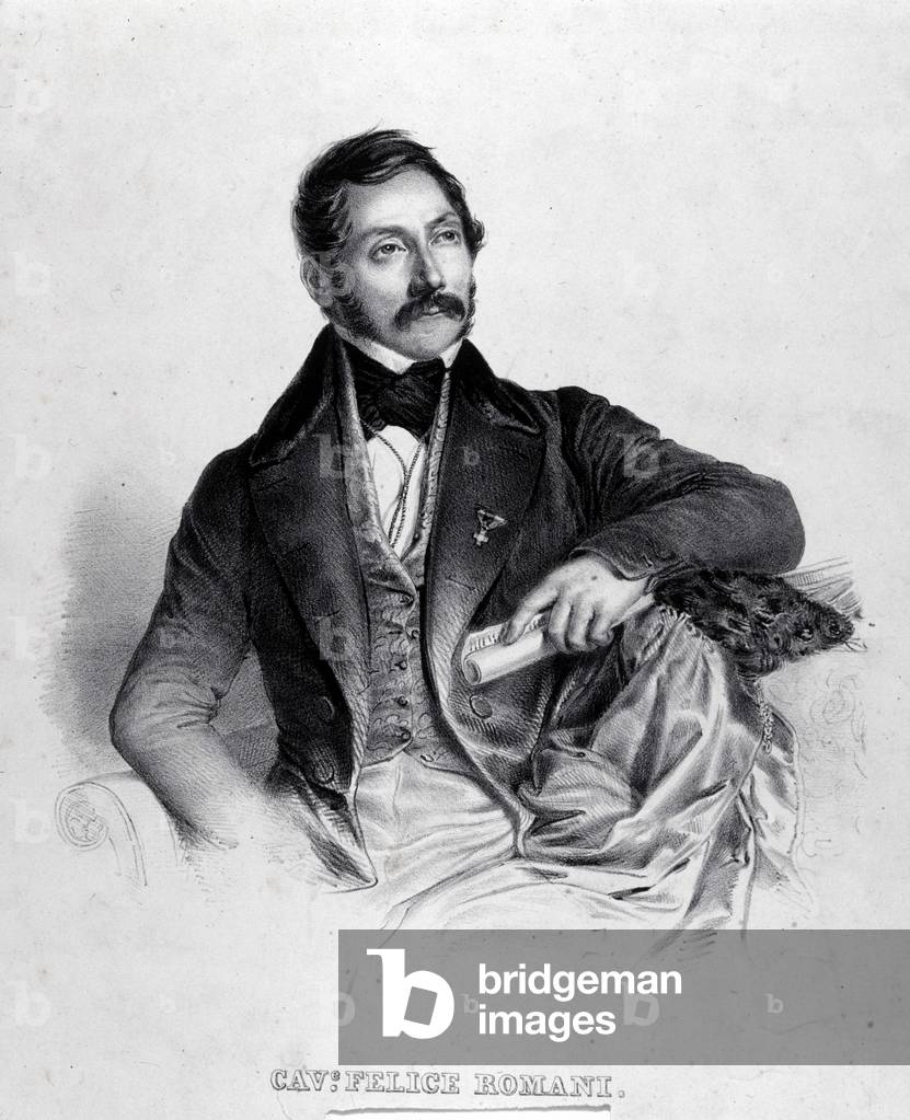 Portrait of Felice Romani, librettist, poet and Iltalian critic (1788-1865).
