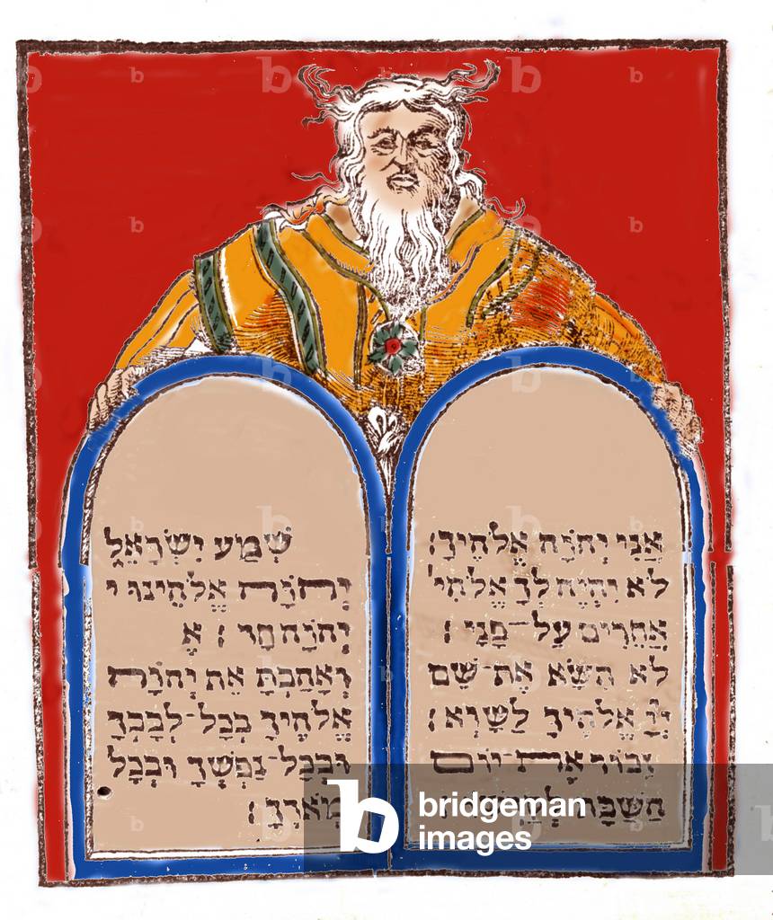 Moses and the tables of the law (10 commandment).