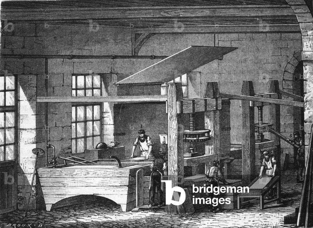 Paper making in the 19th century.