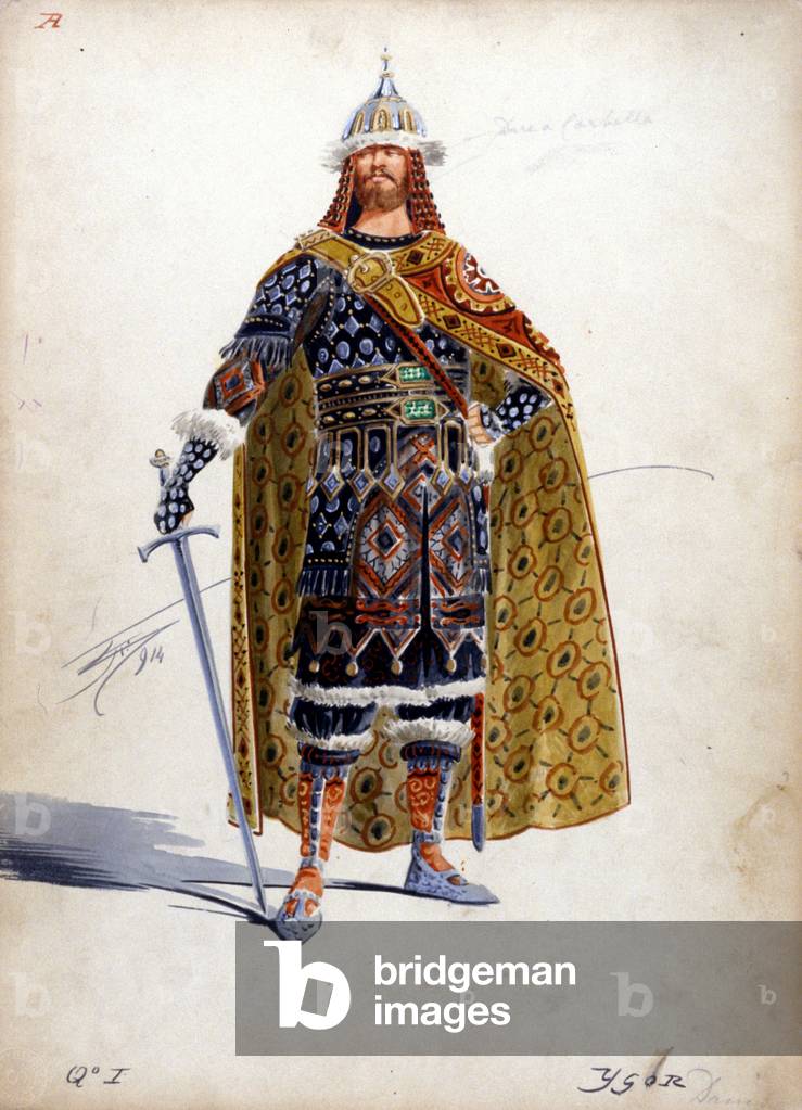 The character of Prince Igor for the opera of the same name by Alexander Borodine (1833 - 1887) created between 1869 and 1886.