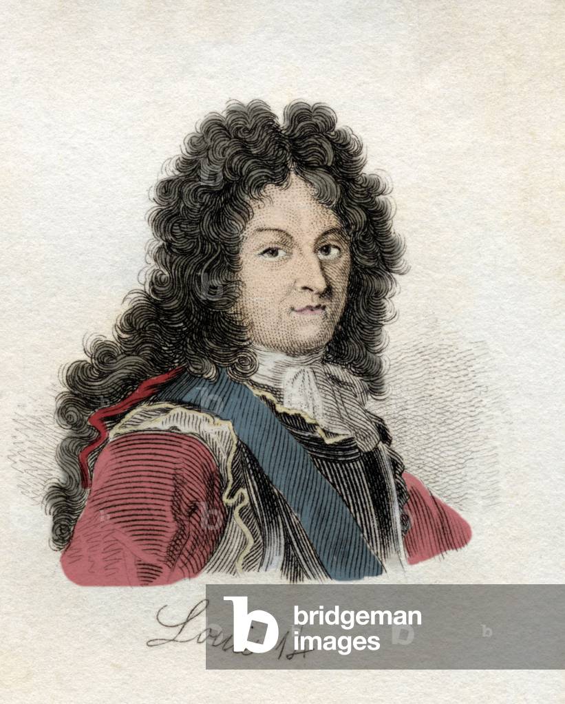 Louis XIV (Louis Dieudonne 1638-1715) king of France and Navarre. From the book Crabbs Historical Dictionary published 1825