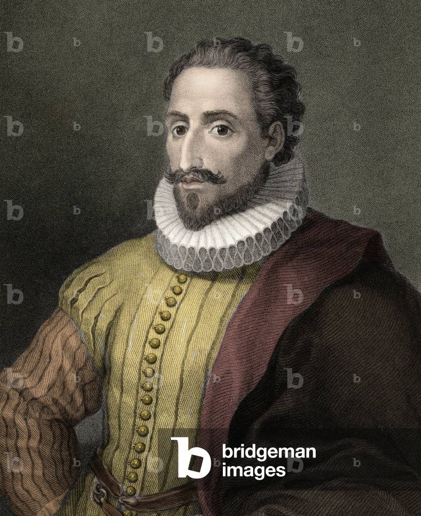 Miguel de Cervantes Saavedra 1547-1616 - engraving - 19th century