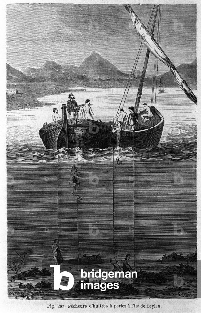 Pearl peachers in Ceylon (present-day Sri Lanka).