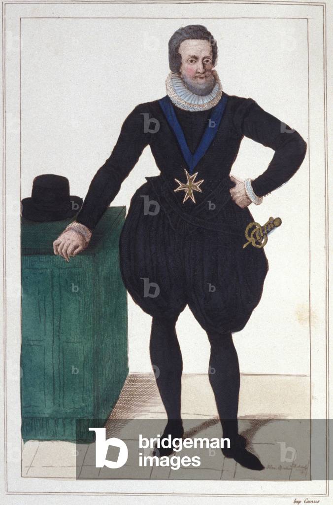 Portrait of Henry IV (1553-1610), King of France Engraving of 1830