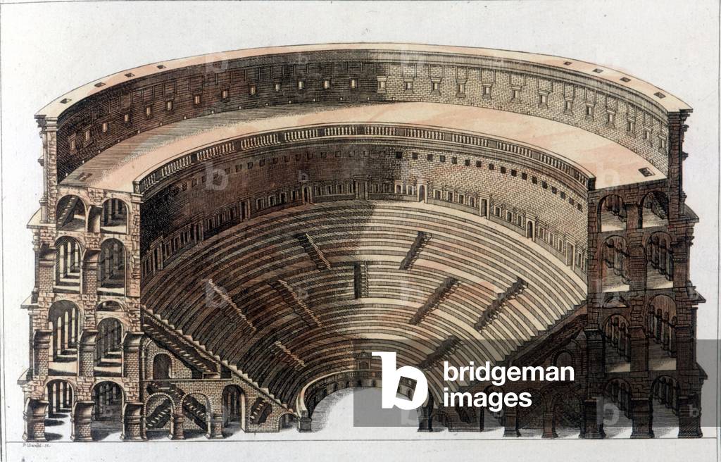 Roman Theatre. Engraving from the beginning of the 19th century.