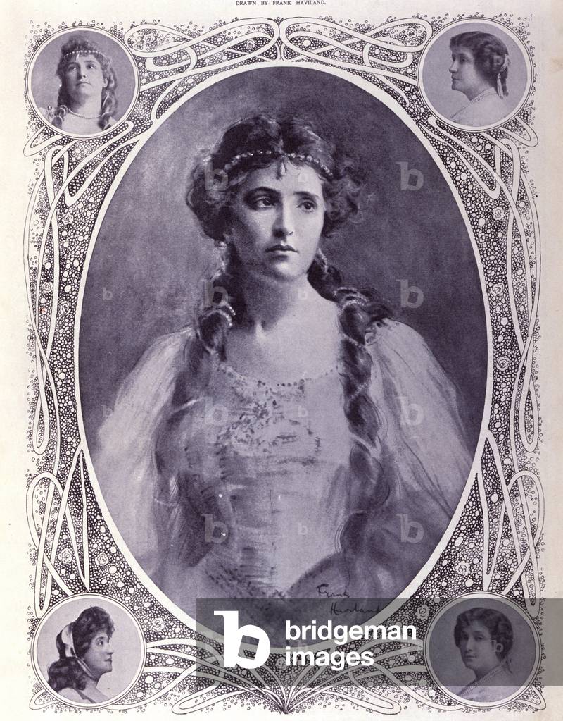 Australian singer Nellie (Nelly) Melba (1861-1931), watercolor of the late 19th century