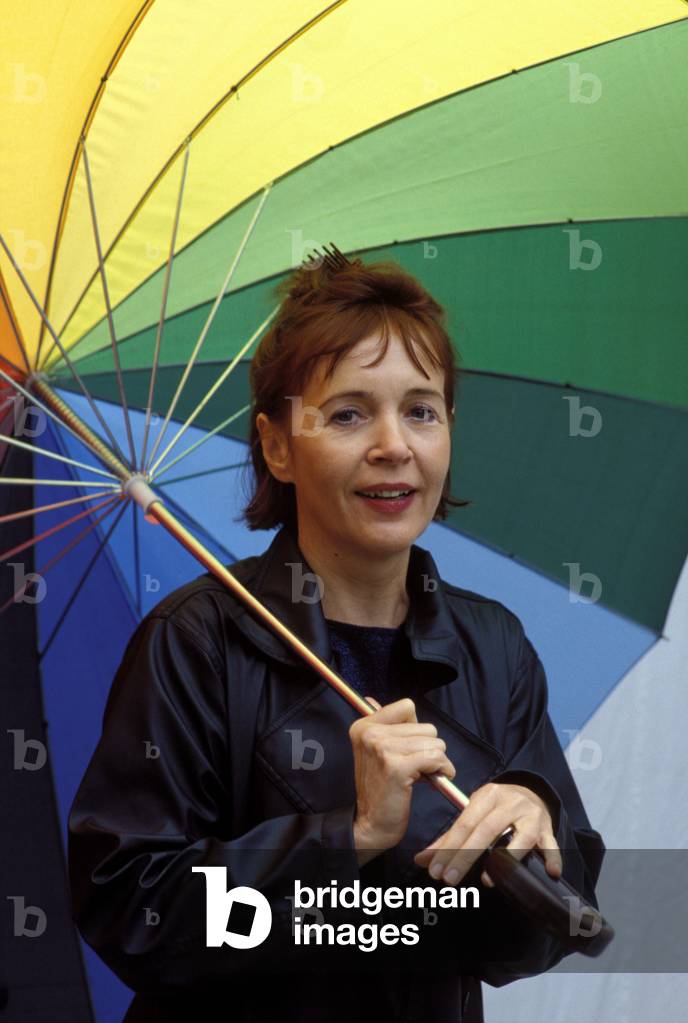 Portrait of the writer Chantal Pelletier (born 1949).