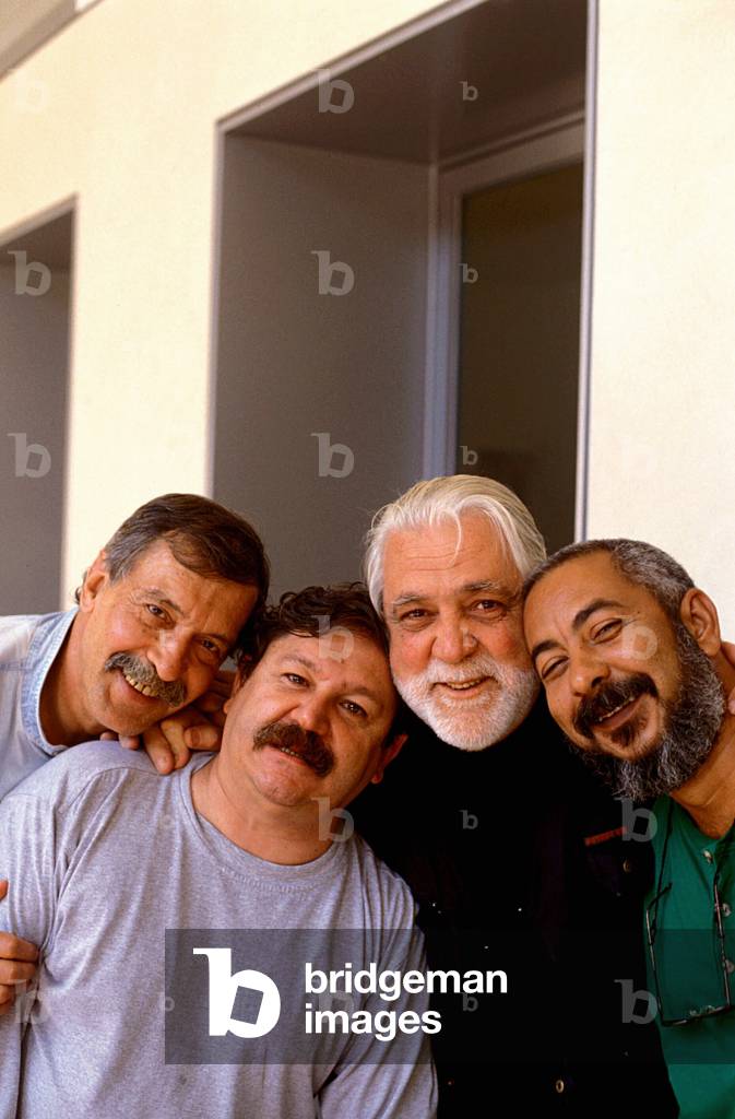 Portrait of Rolo Diez, Paco Ignacio Taibo II, Daniel Chavarria, Leonardo Padura Fuentes.