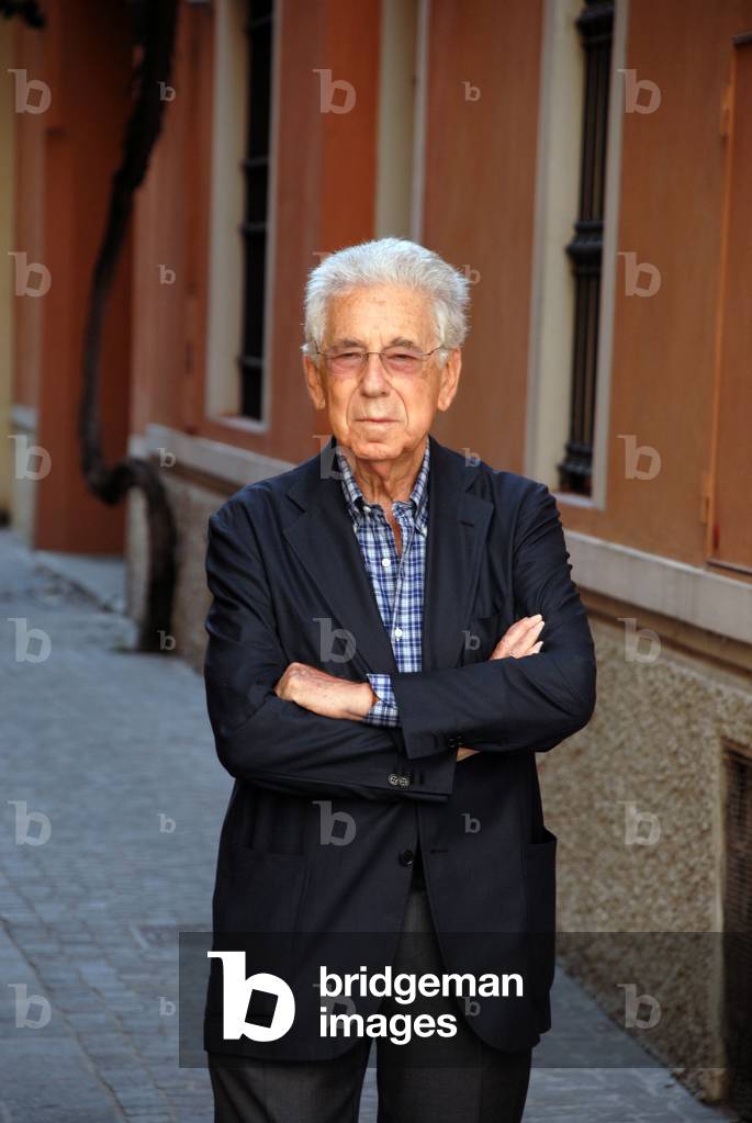 Portrait of the Italian economist and writer Mario Pirani, 2010.