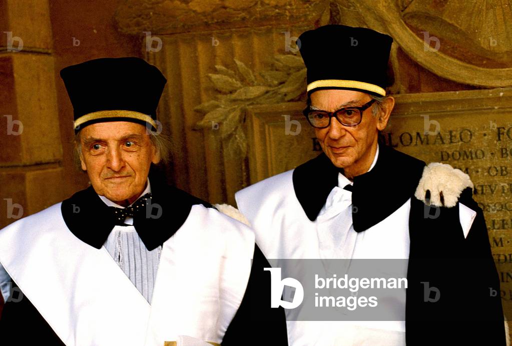 Portrait of philosophers Isaiah Berlin (1909-1997) (right) and Raymond Klibansky (1905-2005), Bologna, 1994