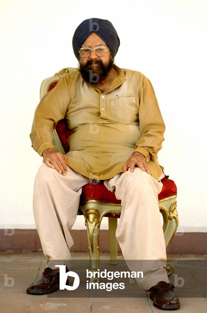 Portrait of Indian Writer Khushwant Singh (born 1915), 2004