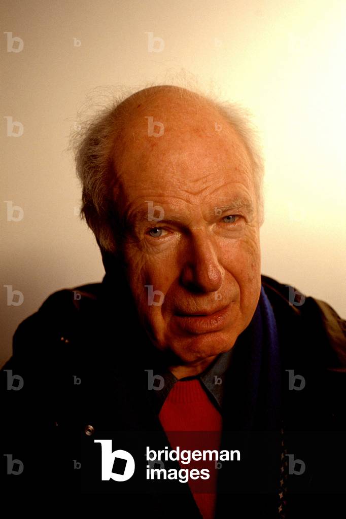 Portrait of British director and producer Peter Brook (born 1925).
