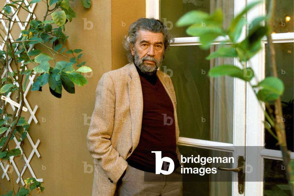 Portrait of Alain Robbe Grillet, French writer and filmmaker, born in Brest on August 18, 1922.