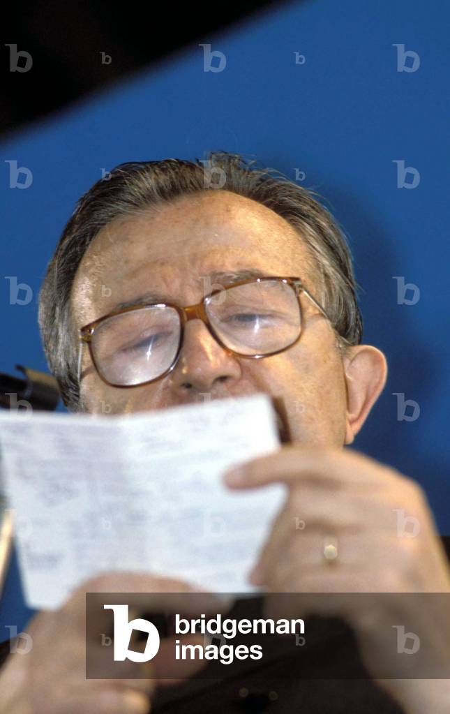 Portrait of Giulio Andreotti.