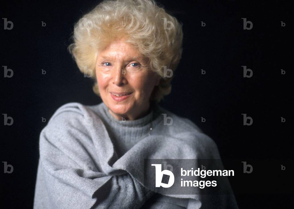 Portrait of Elsa de Giorgi (1915 - 1997), Italian actress, photographed in 1996.