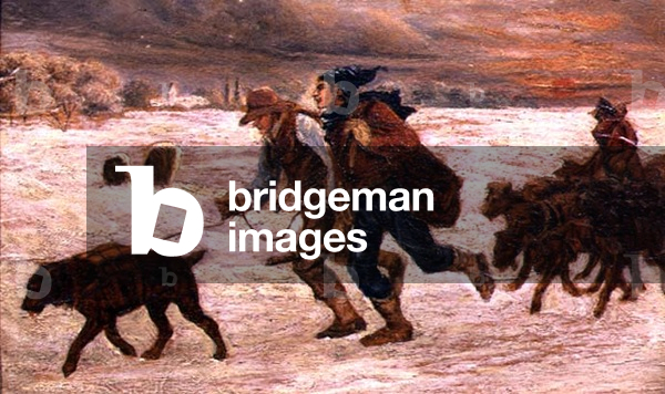 Returning from the Hunt (oil on canvas)