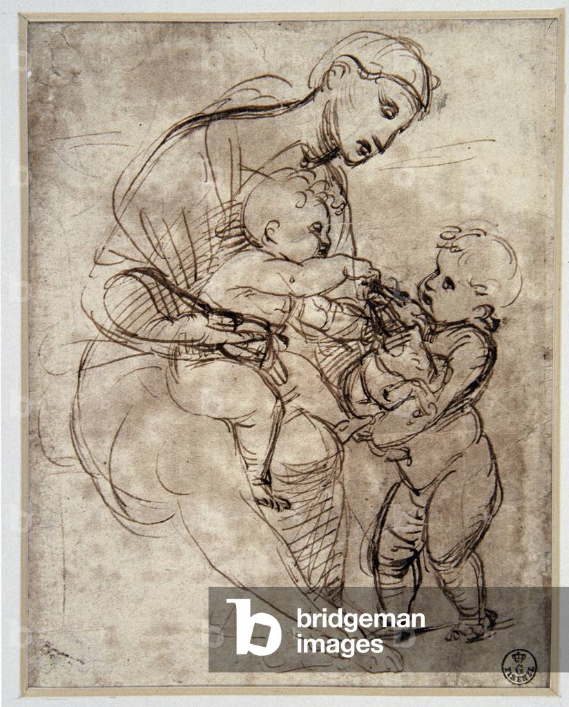 Raphael (Raffaello Sanzio 1483 - 1520), Virgin and Child with Little Saint John, GDSU 515 E
