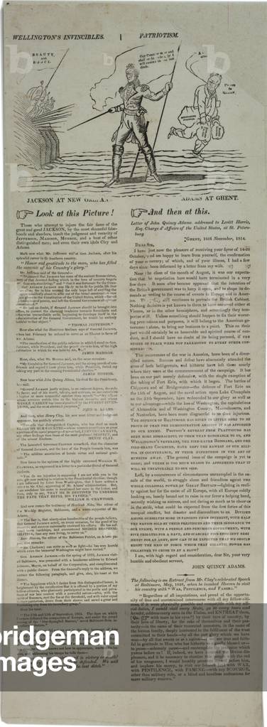 Election poster with prominent Americans, 1828 (litho)