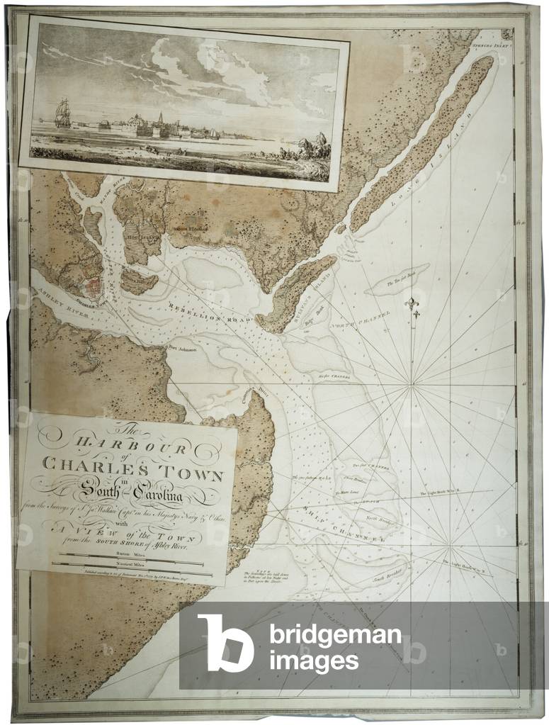 The Harbour of Charlestown [Charleston] in South Carolina, 1780 (colour litho)