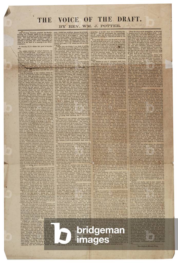 The Voice of the Draft, 21st July 1863 (litho)
