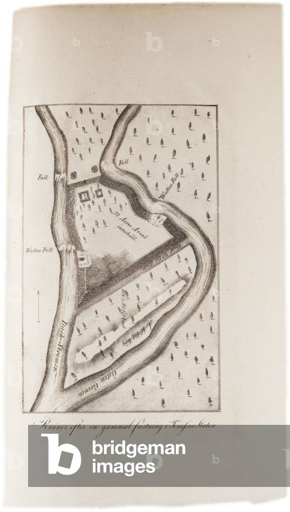 Ruins of an old fort in Tennessee, from an Atlas of the United States, 1824 (engraving)