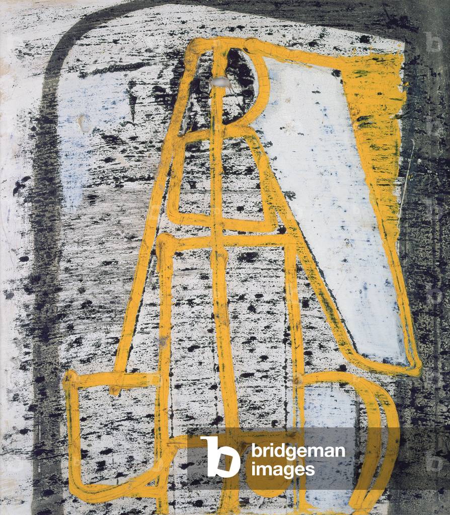 Untitled (Yellow Construction) c.1950 (mixed media on paper)