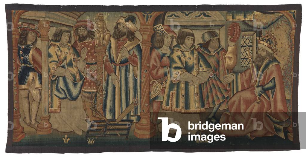 Tapestry, Two scenes from the Life of St Lawrence, possibly made in Tournai, Belgium, or Lower Rhineland, France or Germany, 1510 (wool) 