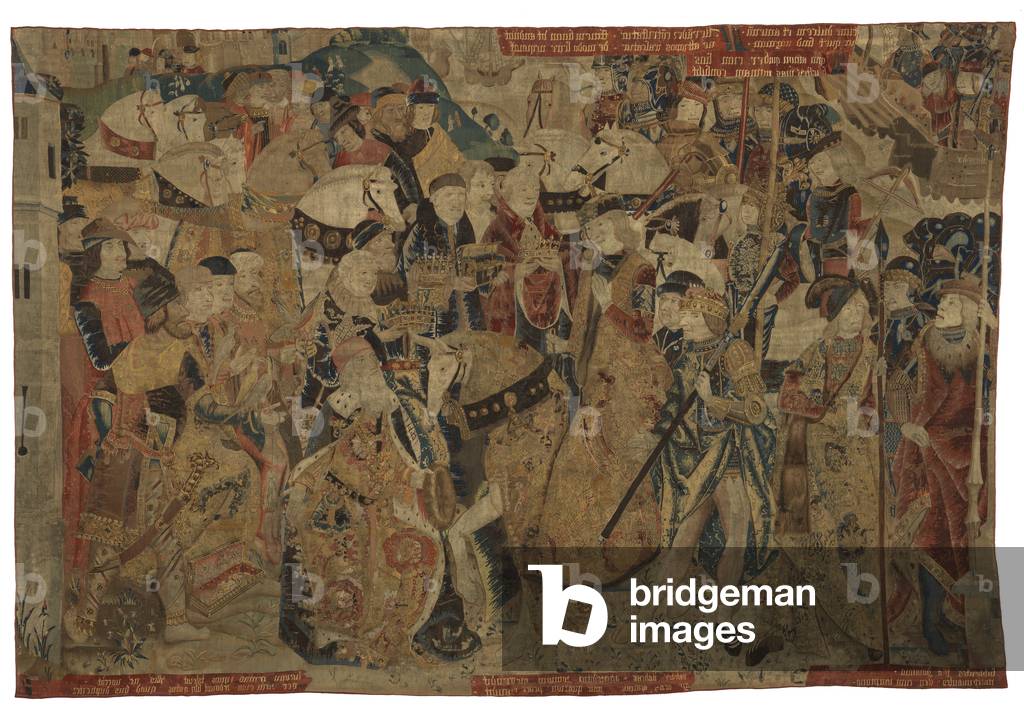 Tapestry, Alexander the Great Receiving the Submission of the Kings of Cyprus, possibly from Tournai, 1475-1500 (wool, silk, gold & silver)