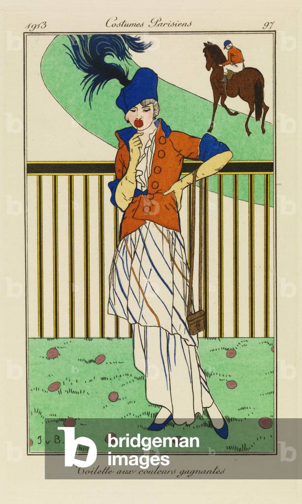 Plate 97 from 'Costumes Parisiens', 1913 (pouchoir print)