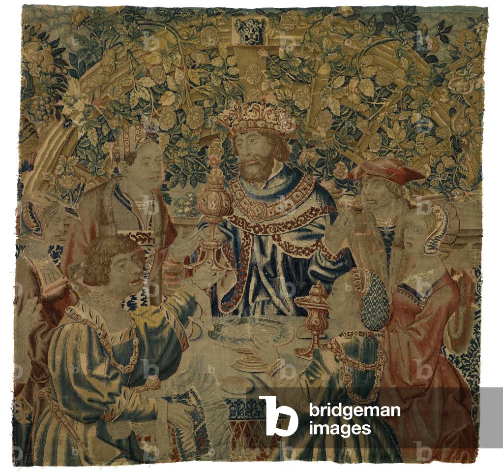 Tapestry, Banquet with King in an Arcade, made possibly in Brussels, Belgium, 1525-50 (wool) 